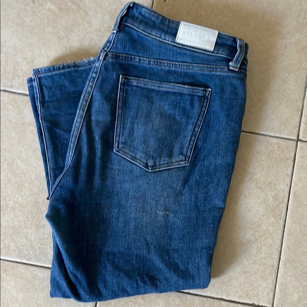 Pistola Blue Ankle Cropped Denim Jeans